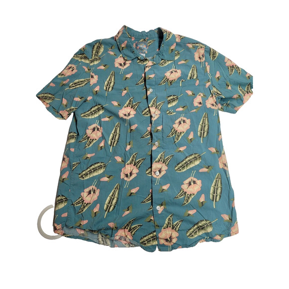 RVCA LUKE PELLETIER SPECIAL EDITION Mens Shirt Medium Hawaii Short Sleeve Floral - Picture 1 of 5